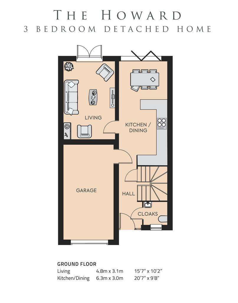 3 bedroom detached house for sale - floorplan