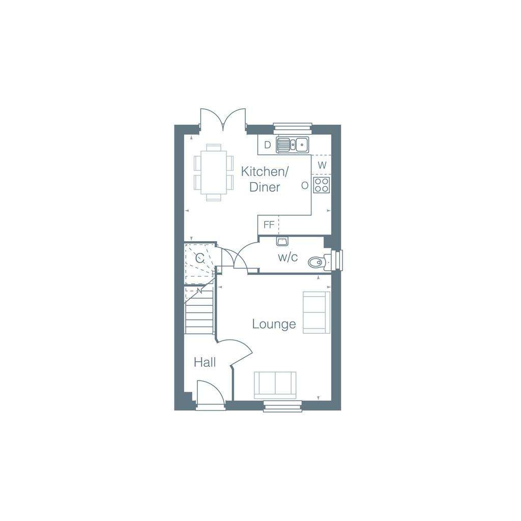 3 bedroom semi-detached house for sale - floorplan