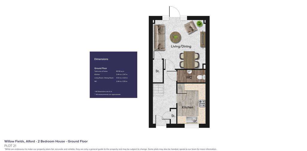 2 bedroom end of terrace house for sale - floorplan