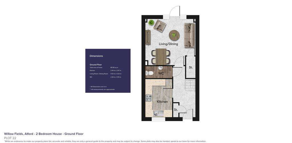 2 bedroom terraced house for sale - floorplan