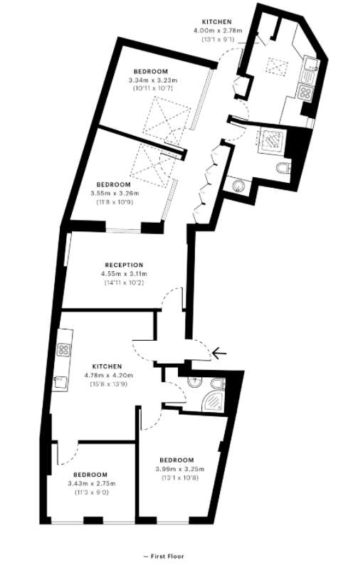 4 bedroom flat to rent - floorplan