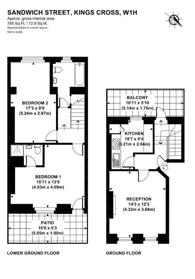 2 bedroom flat to rent - floorplan