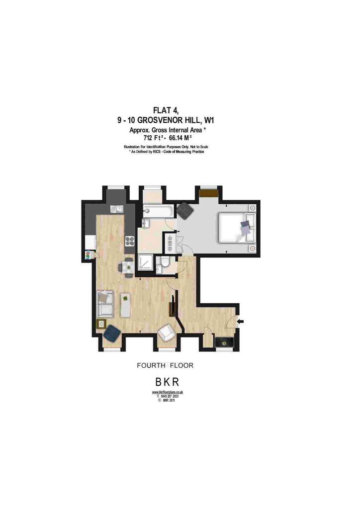 1 bedroom flat to rent - floorplan