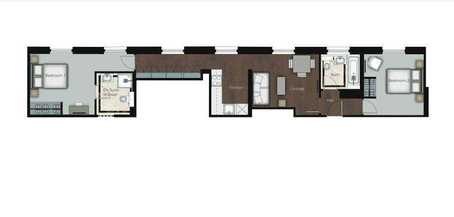 2 bedroom flat to rent - floorplan