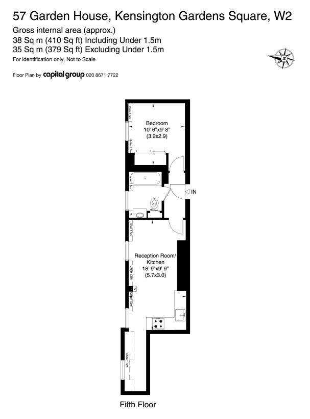 1 bedroom flat to rent - floorplan