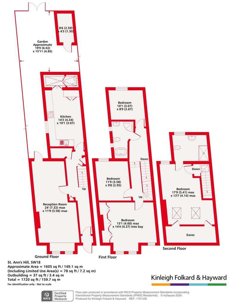 4 bedroom terraced house for sale - floorplan