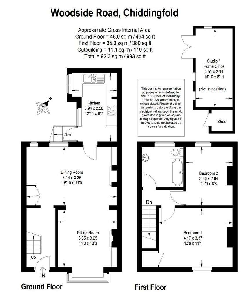 2 bedroom terraced house for sale - floorplan