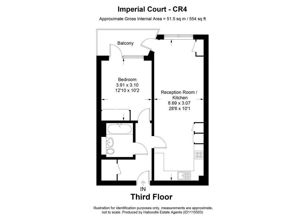 1 bedroom flat for sale - floorplan