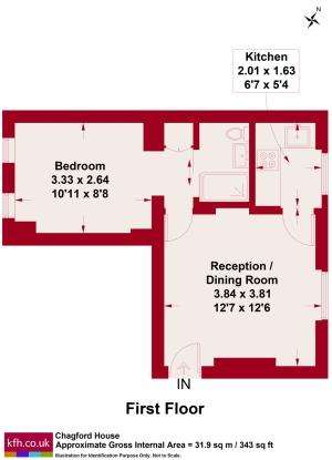 1 bedroom flat to rent - floorplan