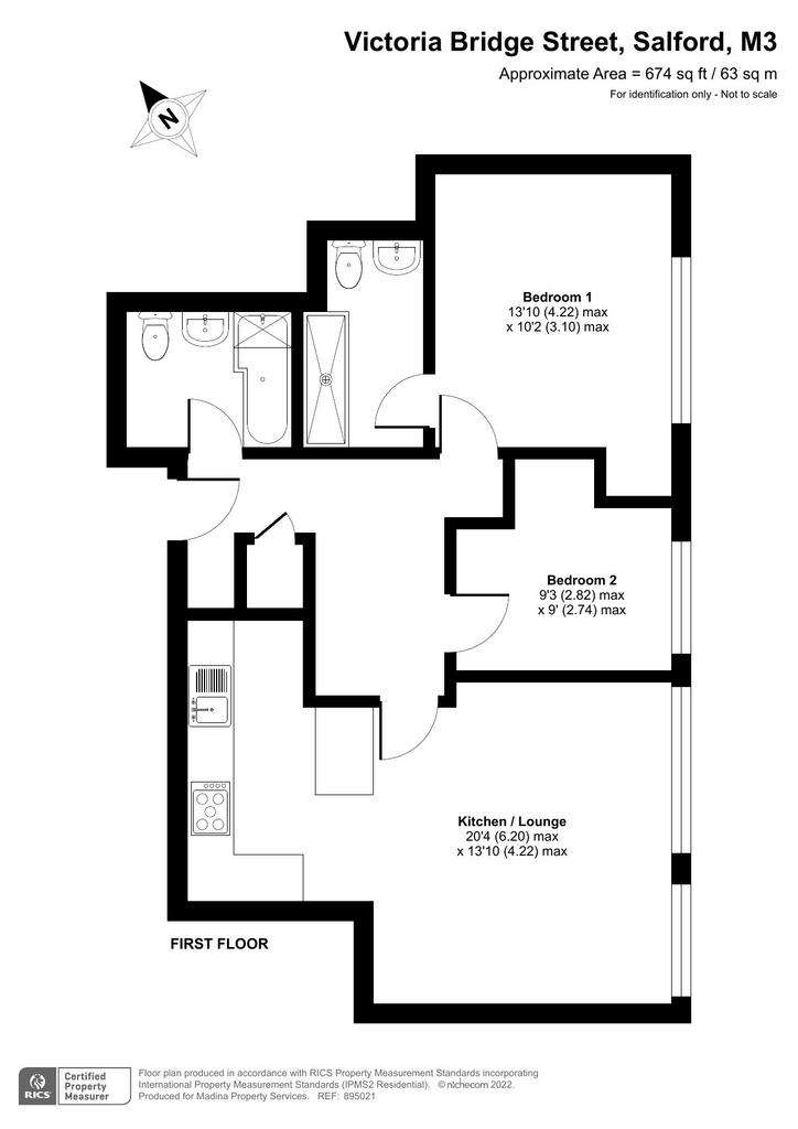 3 bedroom flat to rent - floorplan