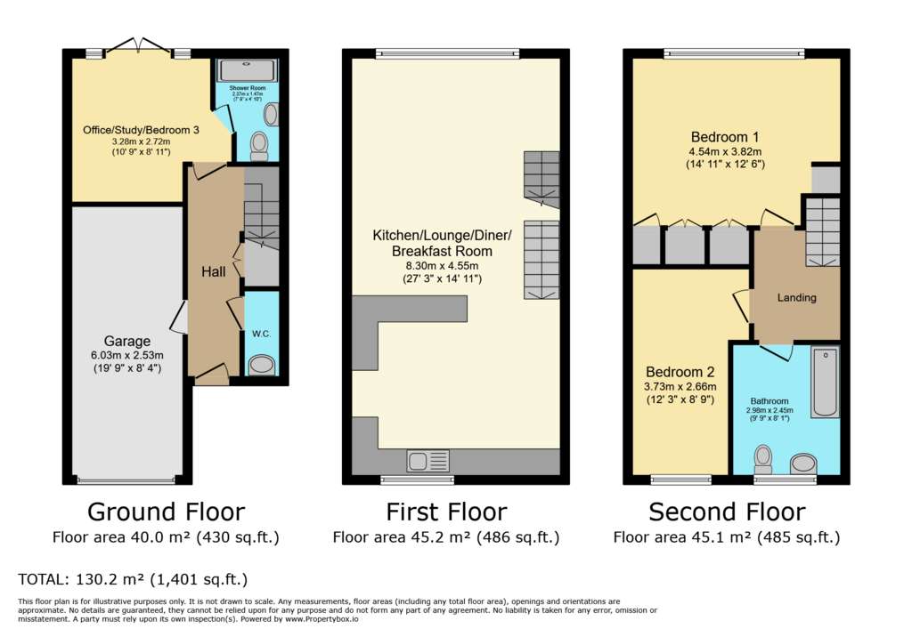 3 bedroom terraced house for sale - floorplan