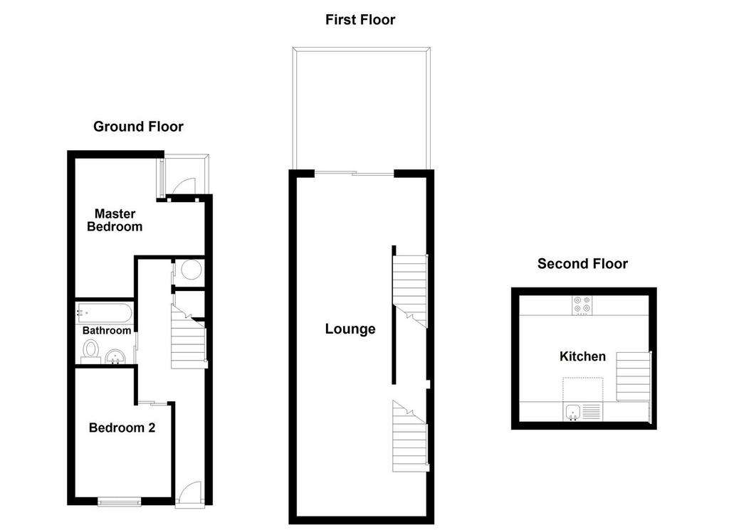 2 bedroom town house to rent - floorplan