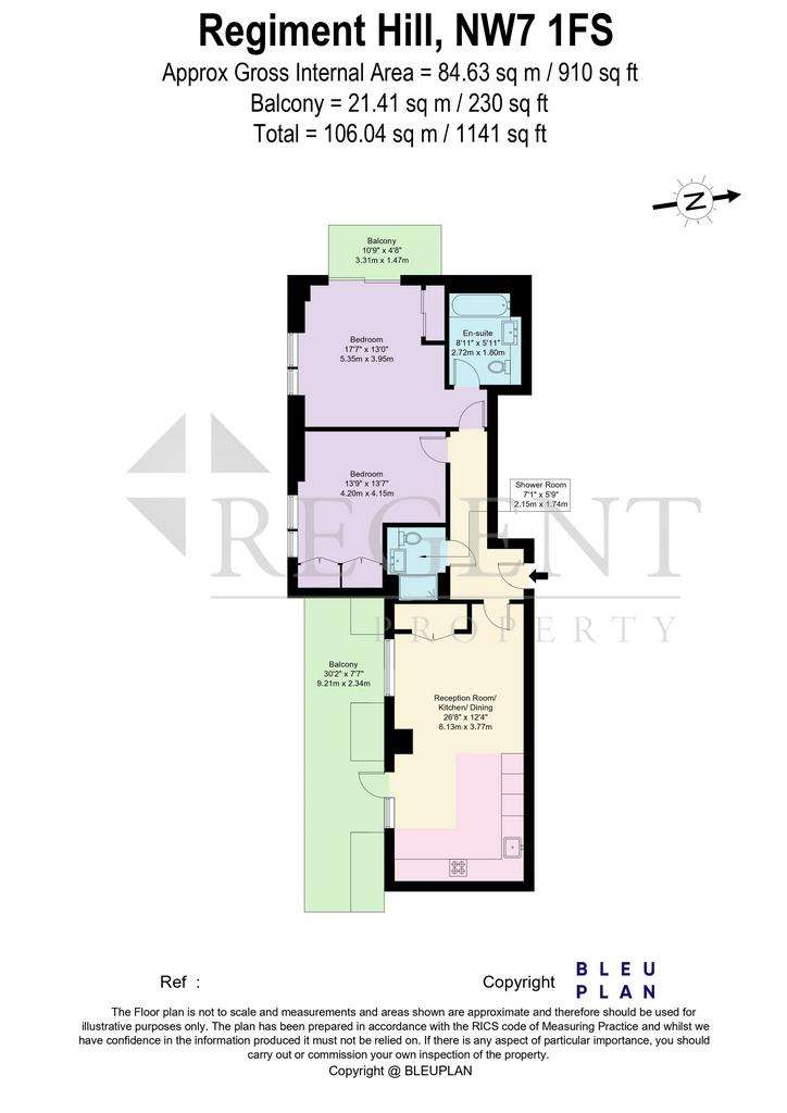 2 bedroom flat to rent - floorplan