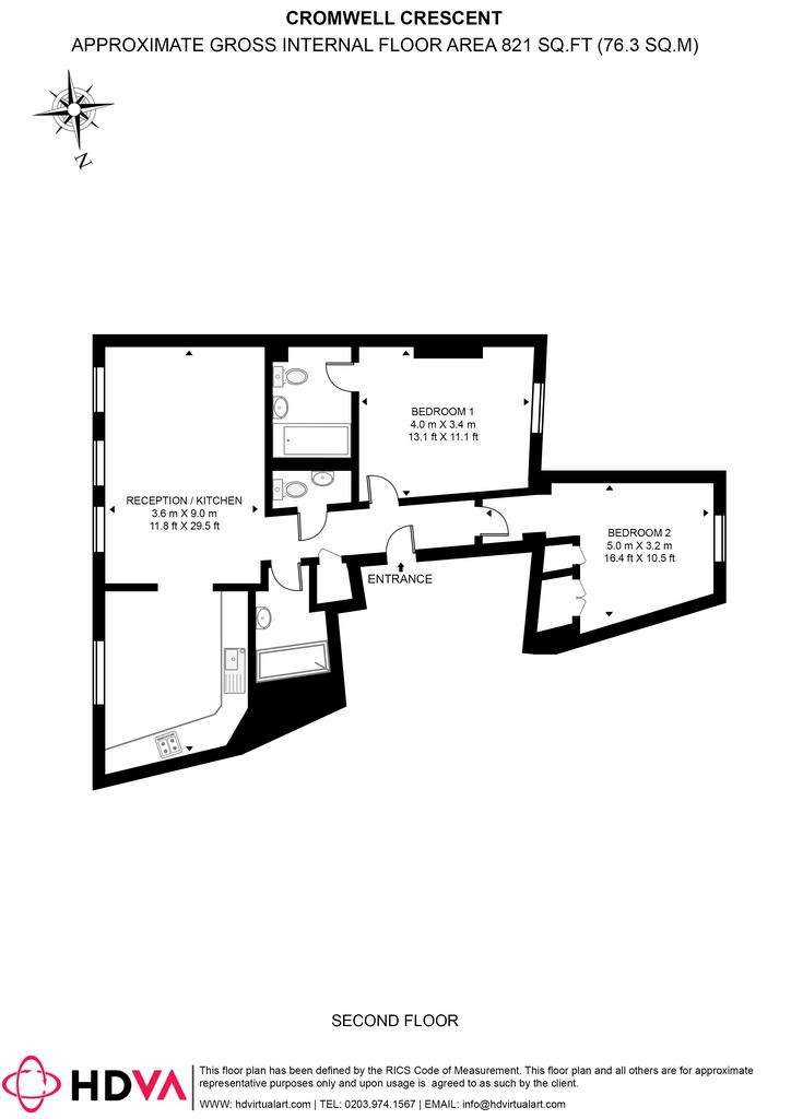 2 bedroom flat to rent - floorplan