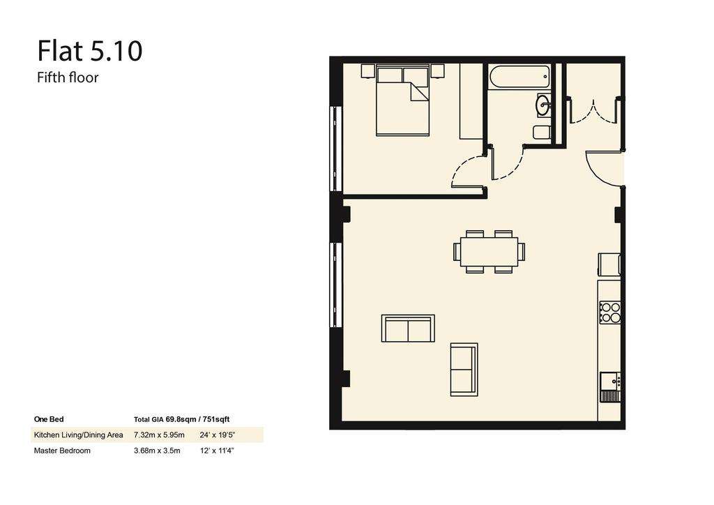 1 bedroom flat for sale - floorplan