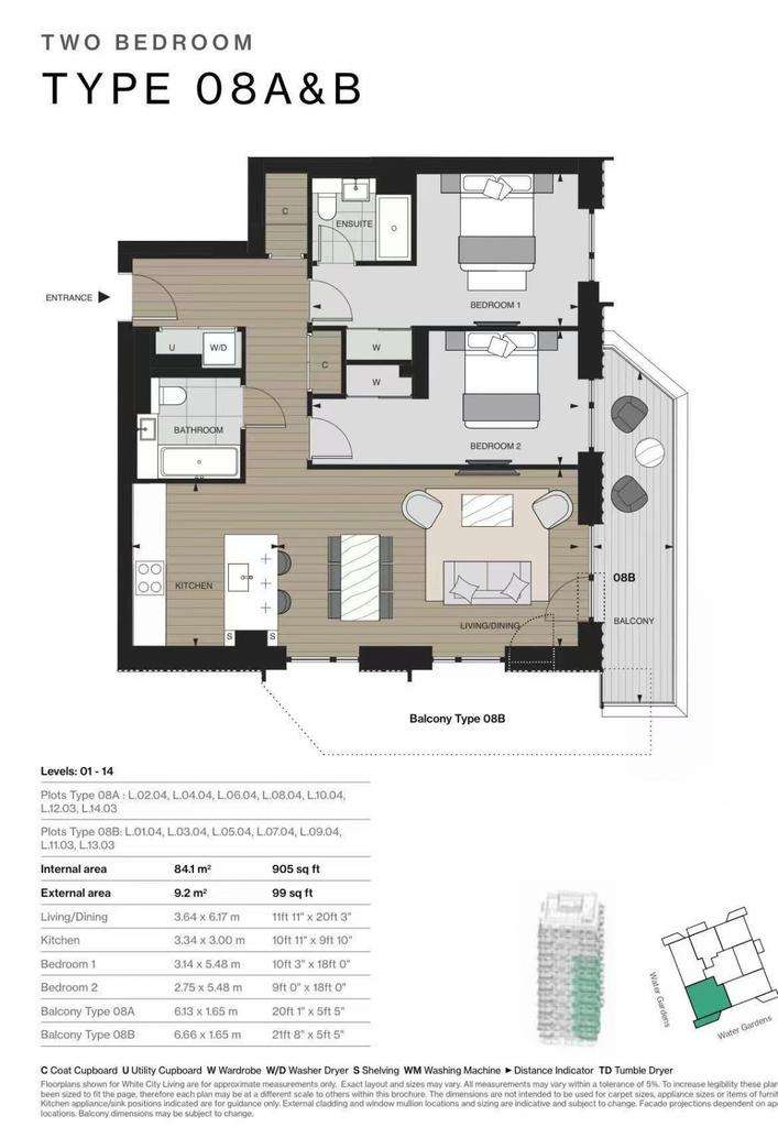 2 bedroom flat to rent - floorplan