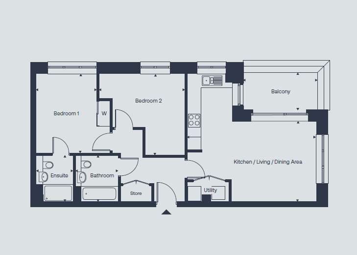 2 bedroom flat for sale - floorplan