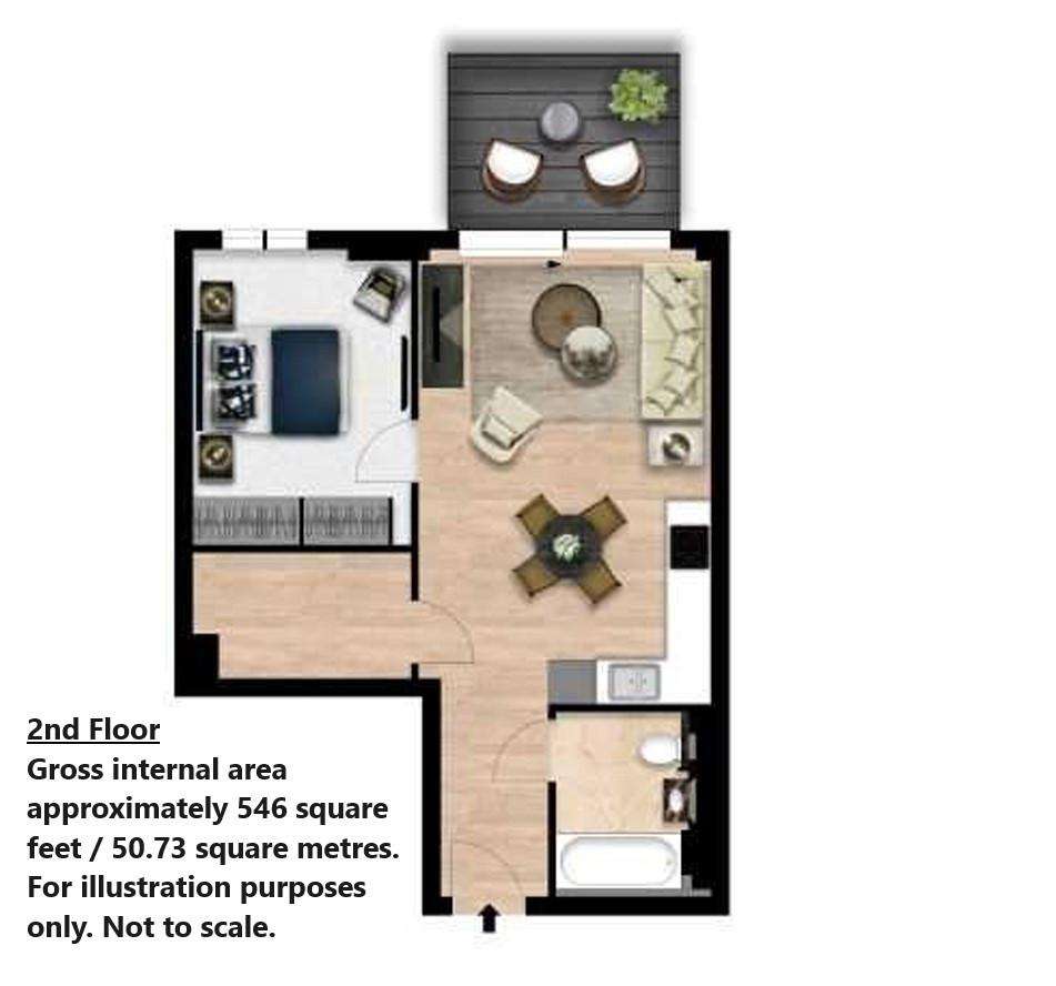 1 bedroom flat to rent - floorplan