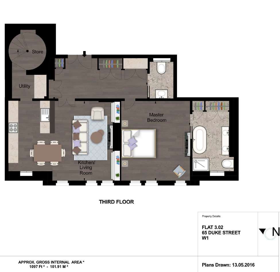 1 bedroom flat to rent - floorplan