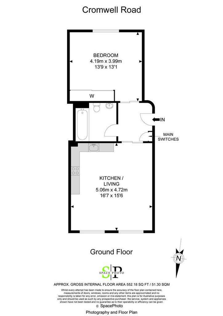 1 bedroom flat to rent - floorplan