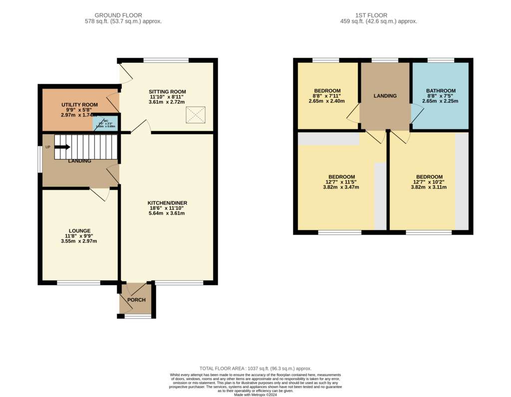 3 bedroom semi-detached house for sale - floorplan