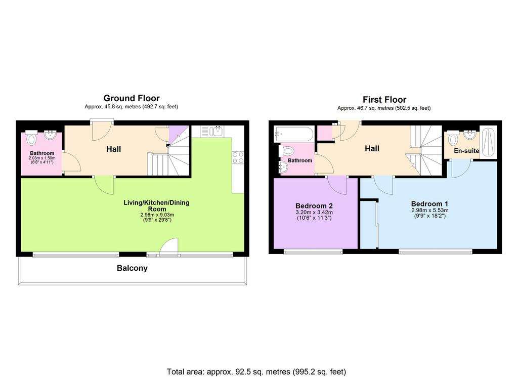 2 bedroom flat to rent - floorplan