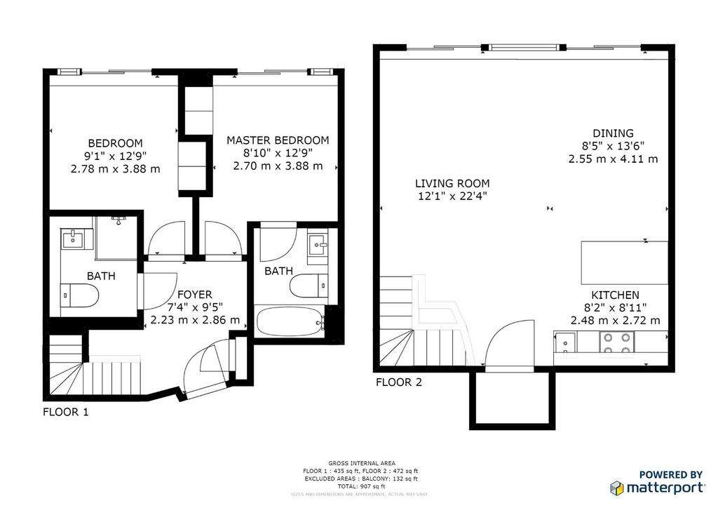 2 bedroom flat to rent - floorplan