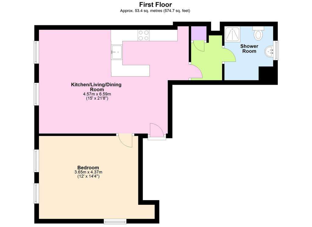 1 bedroom flat to rent - floorplan