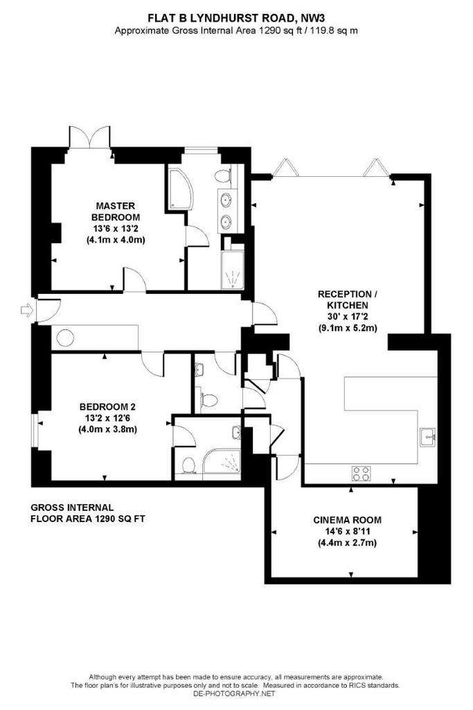 2 bedroom flat to rent - floorplan