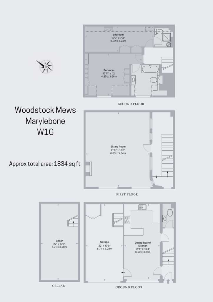 3 bedroom terraced house for sale - floorplan