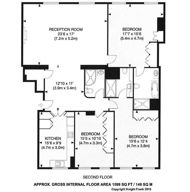 3 bedroom flat to rent - floorplan