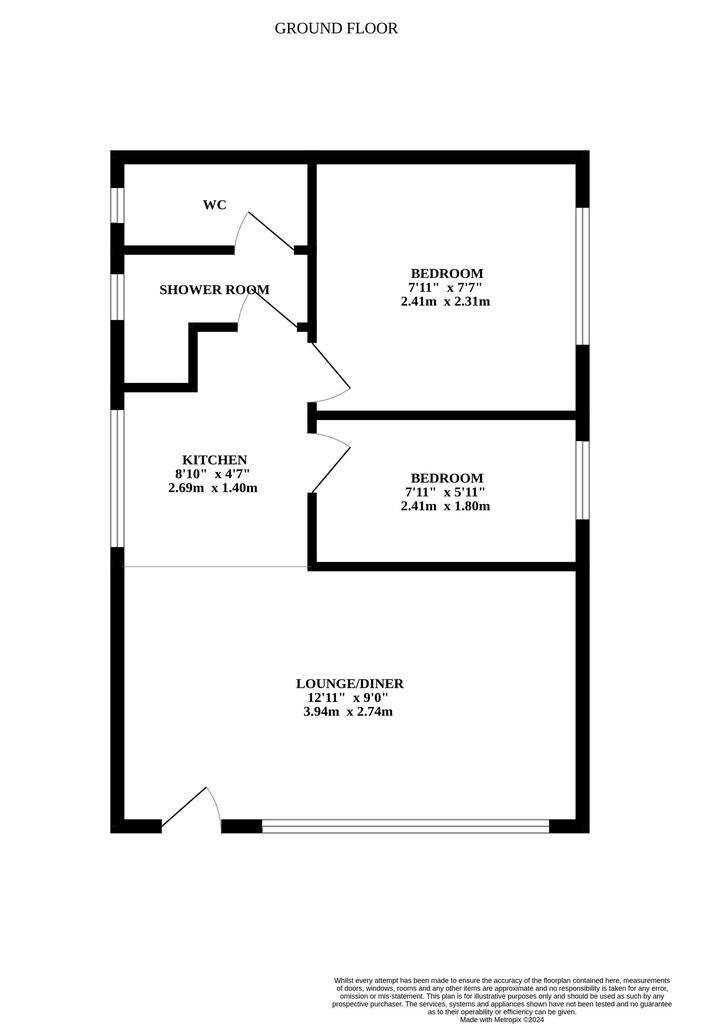 2 bedroom chalet for sale - floorplan