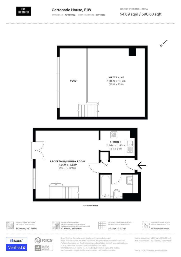 1 bedroom flat to rent - floorplan