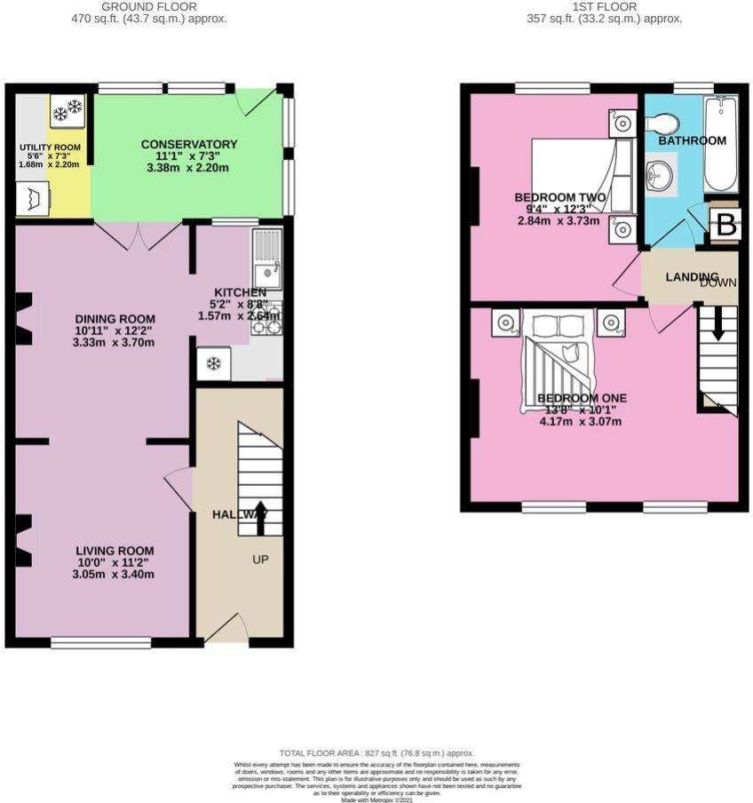 2 bedroom terraced house to rent - floorplan