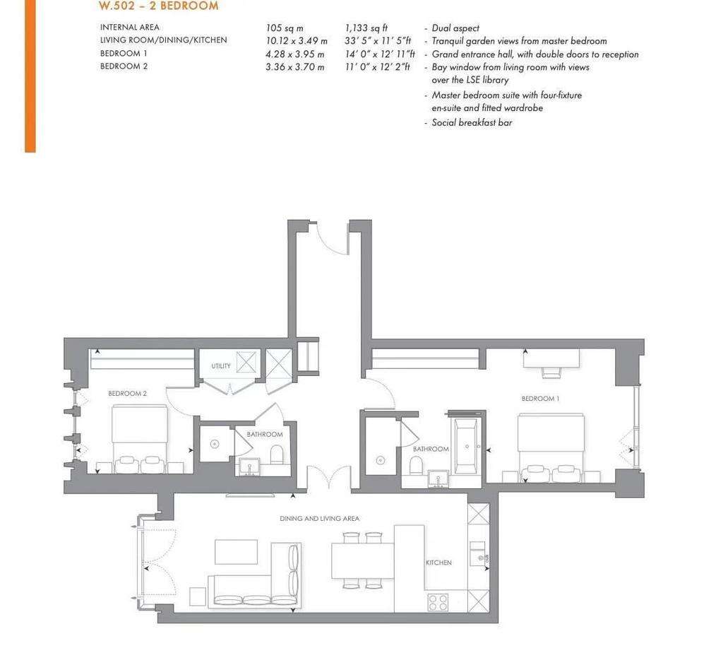 2 bedroom flat to rent - floorplan