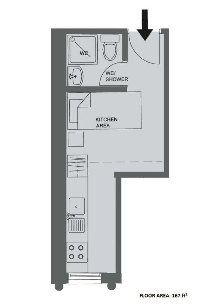 Studio flat to rent - floorplan