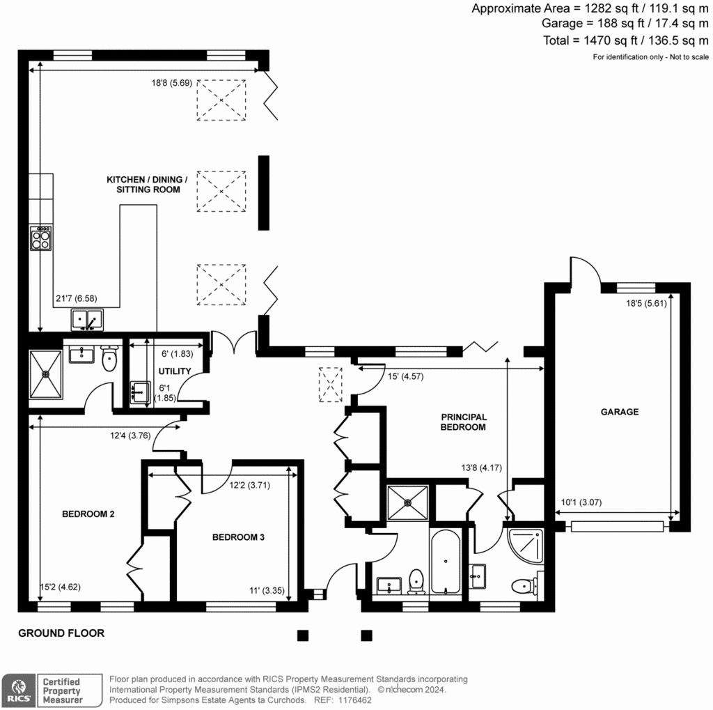 3 bedroom bungalow for sale - floorplan