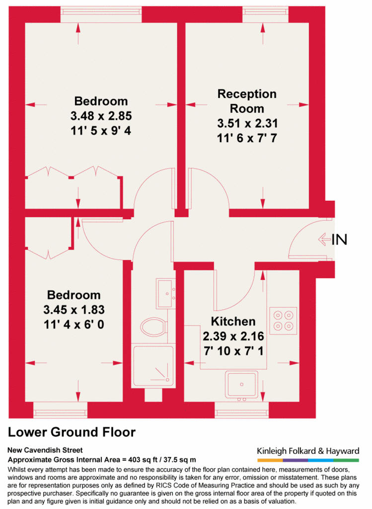 2 bedroom flat to rent - floorplan