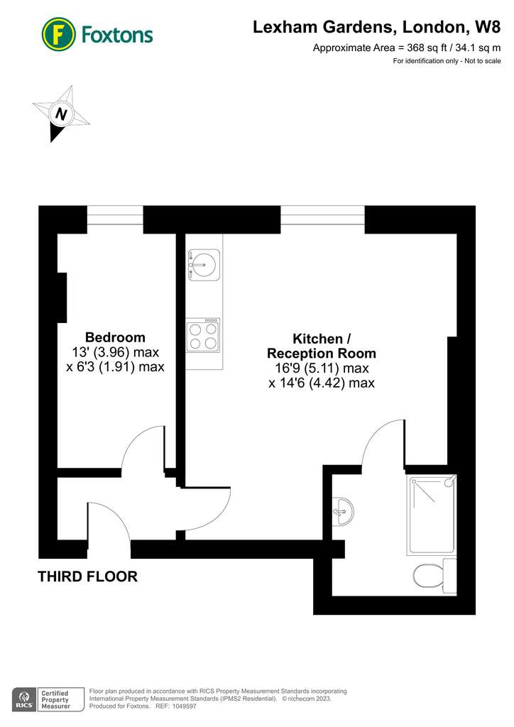 1 bedroom flat to rent - floorplan