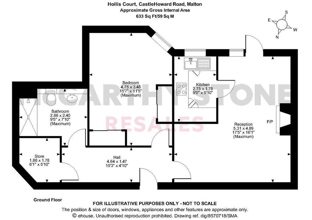 1 bedroom flat for sale - floorplan