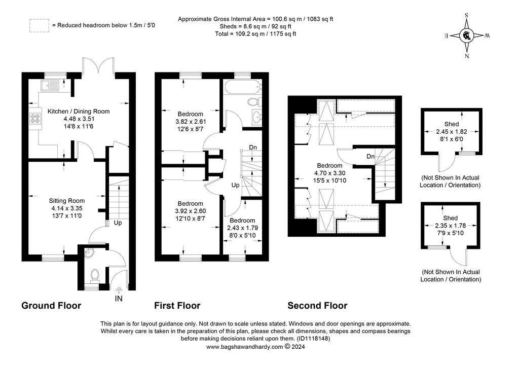 4 bedroom terraced house for sale - floorplan