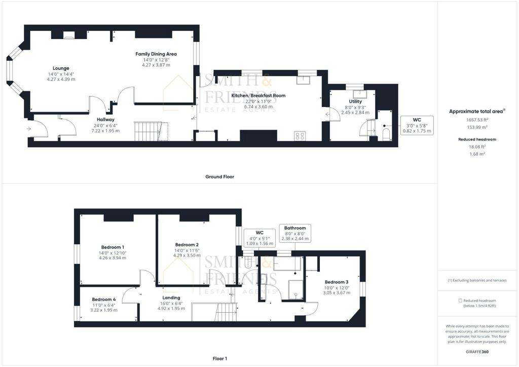 4 bedroom terraced house to rent - floorplan