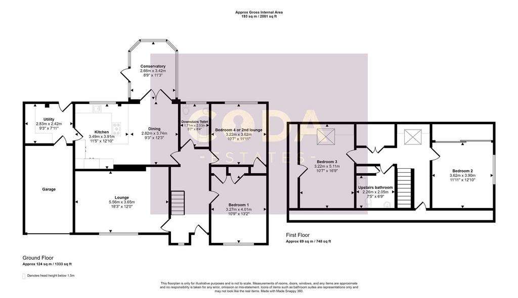 4 bedroom chalet to rent - floorplan