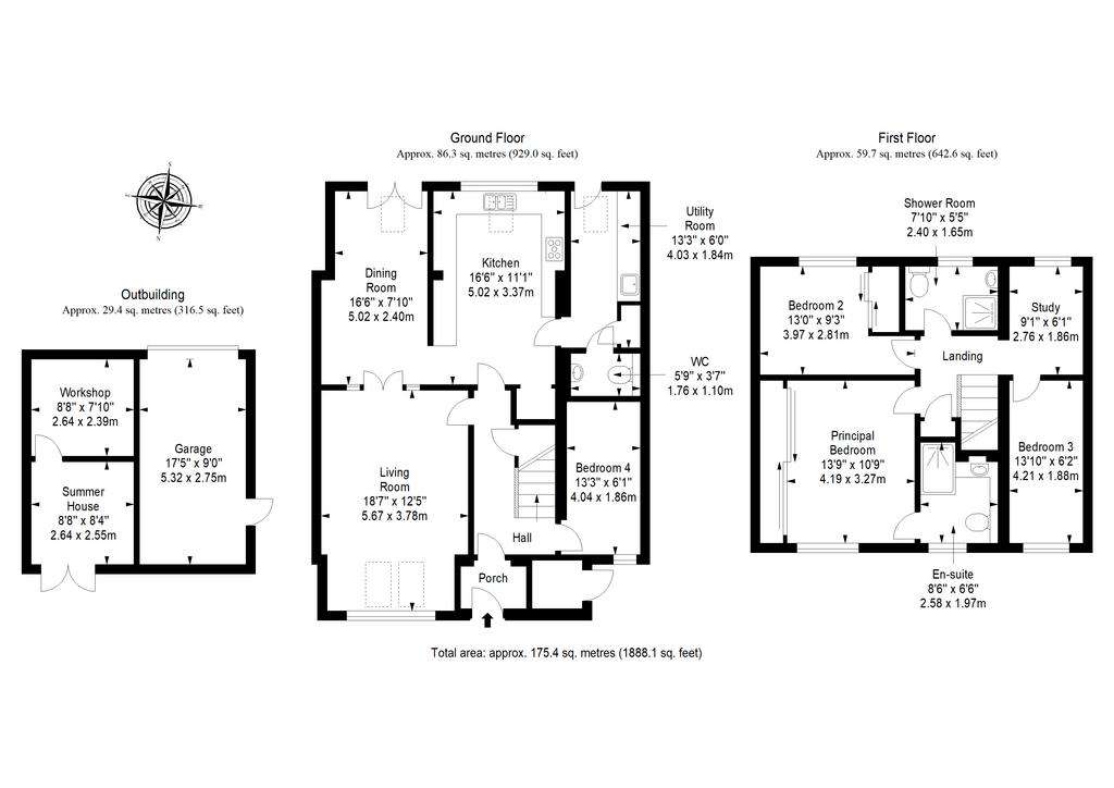 4 bedroom semi-detached house for sale - floorplan