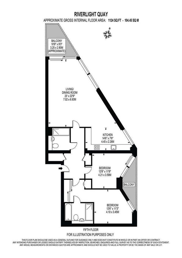 2 bedroom flat to rent - floorplan