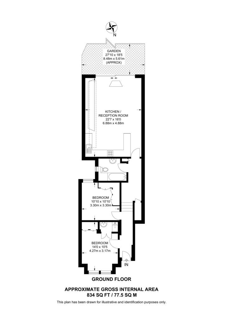 2 bedroom flat to rent - floorplan