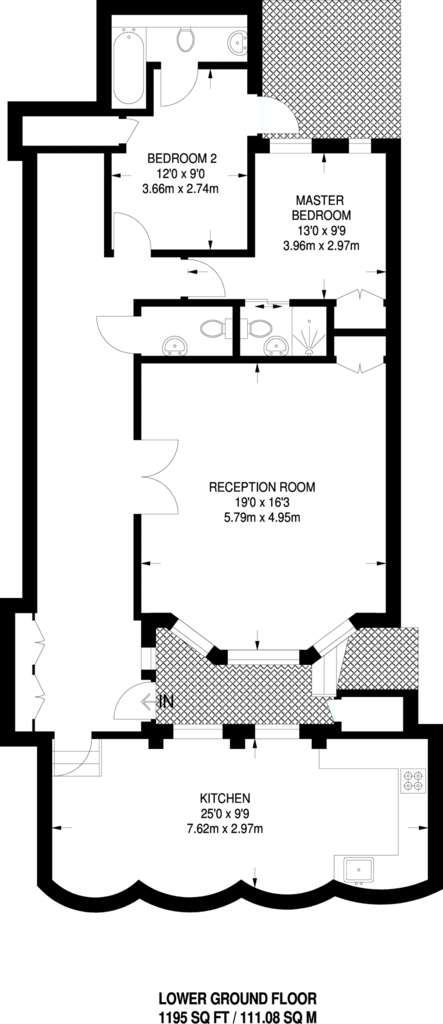 2 bedroom flat to rent - floorplan