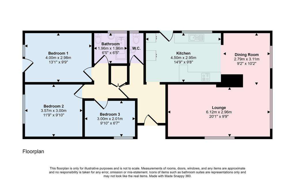 3 bedroom detached bungalow for sale - floorplan