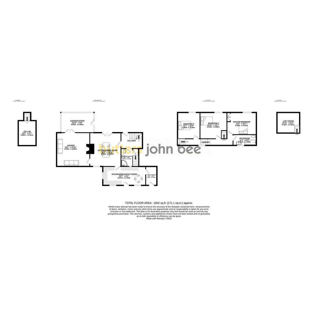 3 bedroom barn conversion for sale - floorplan