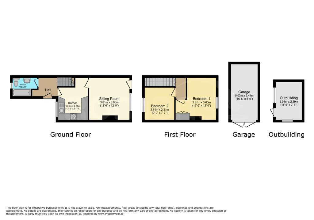 2 bedroom terraced house for sale - floorplan